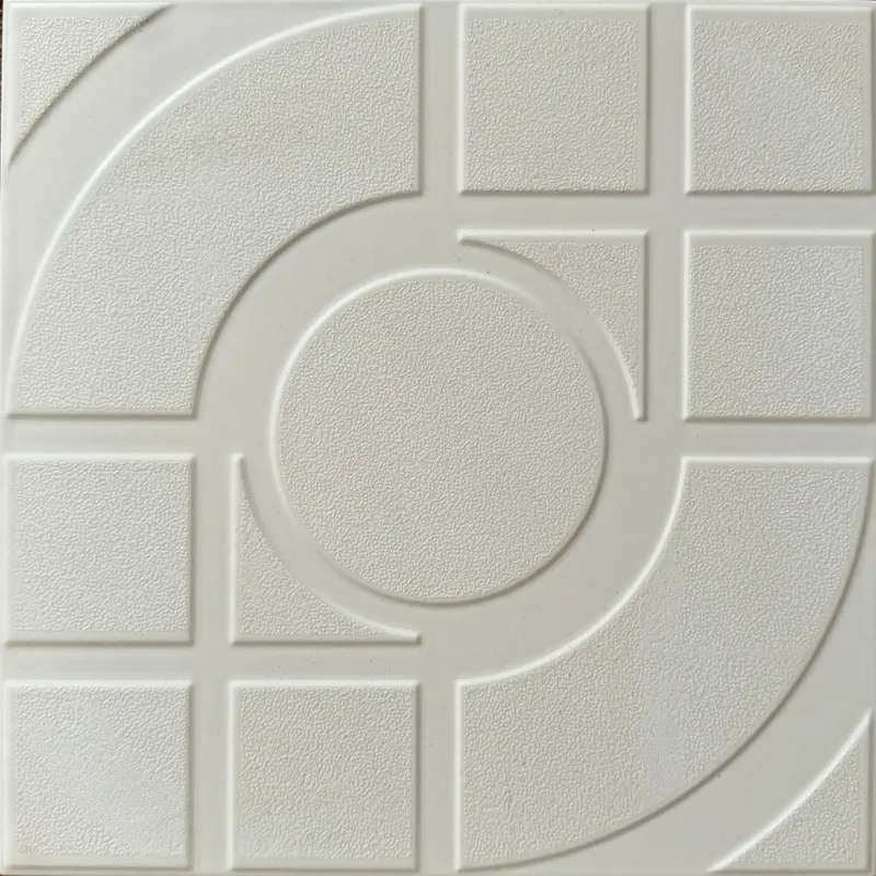 Carrelage blanc cassé géométrique en relief 30x30 – ARC 101
