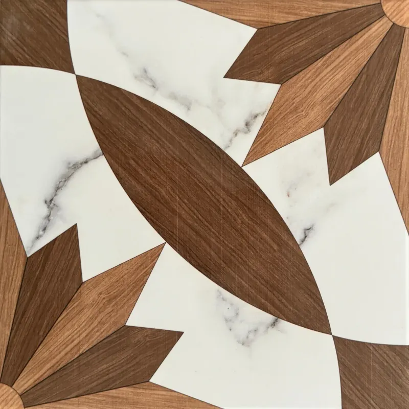 Carrelage marqueterie bois et marbre 30x30 – F-151