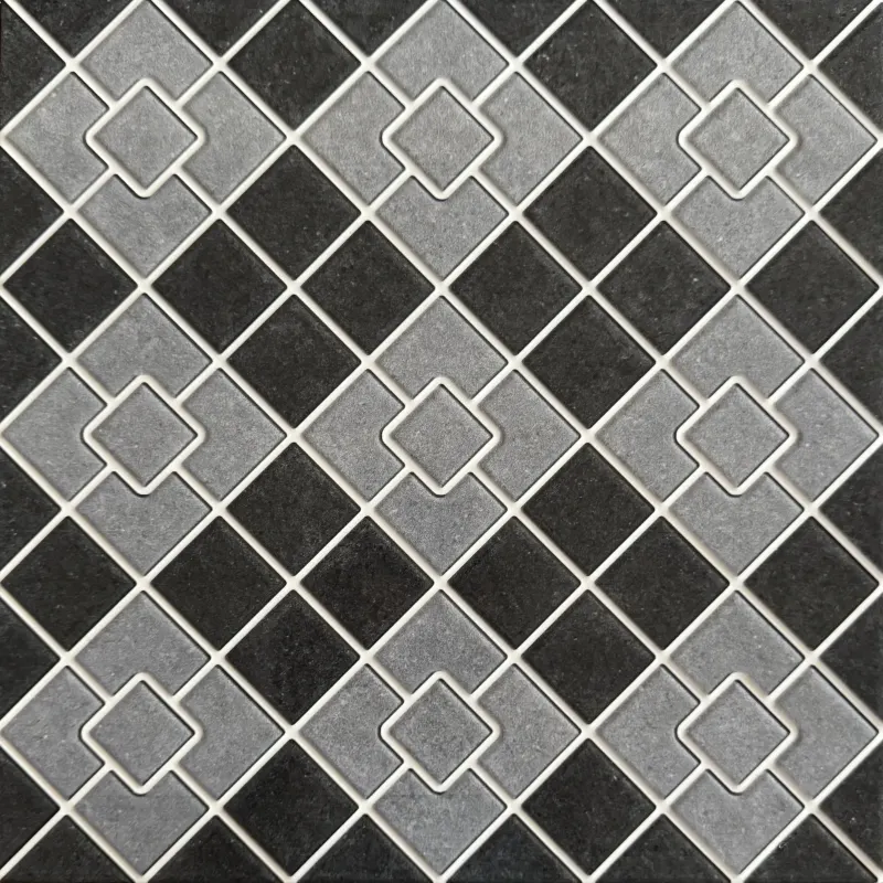 Carrelage décor géométrique noir et gris 30x30 – LCS-09 (80011)