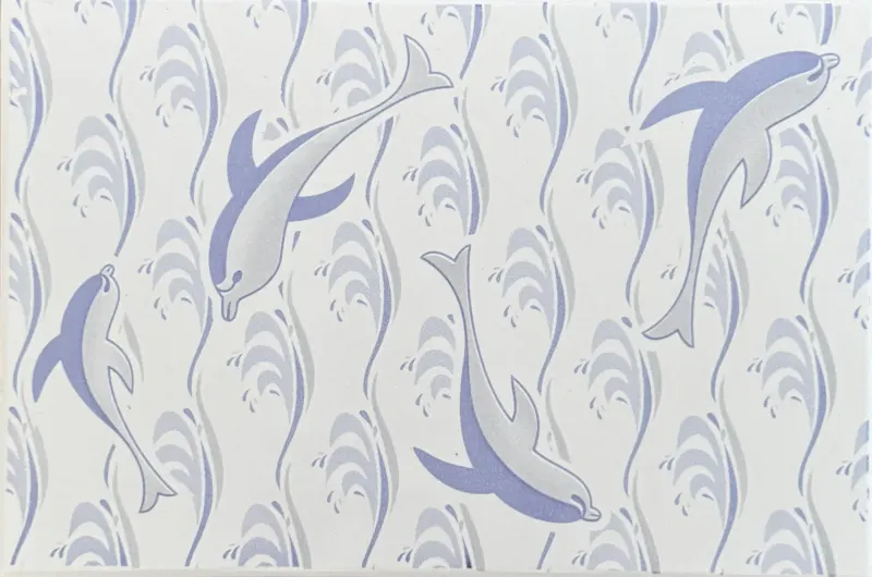 Carrelage mural décor dauphins bleu 20x30 – 1008