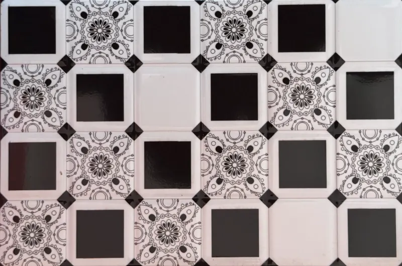 Carrelage mural géométrique noir et blanc 20x30 – 1162-HL
