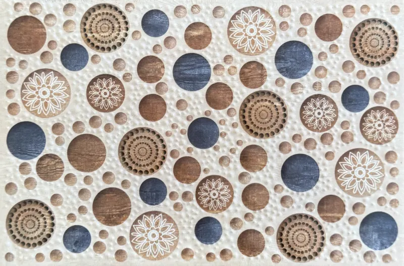Carrelage mural décor cercles fleuris 20x30 – 2028-HL