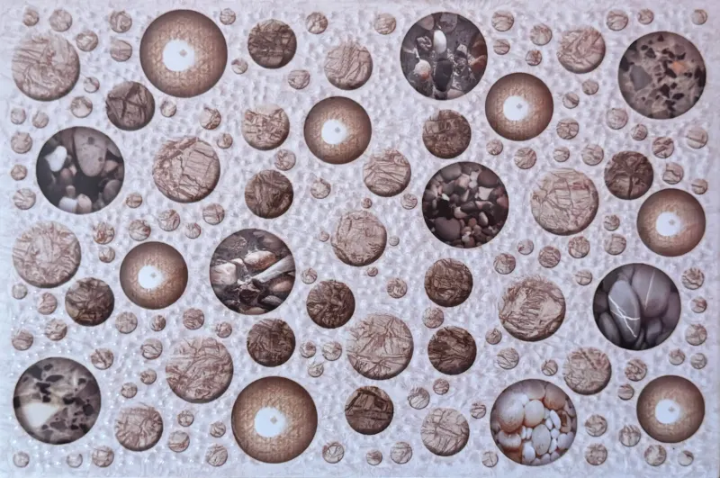 Carrelage mural décor cercles nature 20x30 – 2029-HL