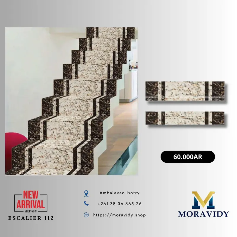 Marche d'escalier marbre brun moucheté – 112