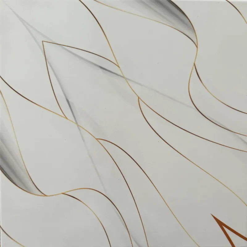 Carrelage marbré blanc à décor doré 30x30 – 10854