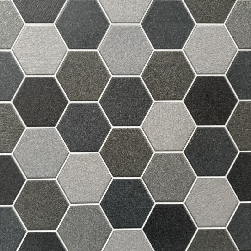 Carrelage mosaïque hexagonale grise 40x40 – 30069