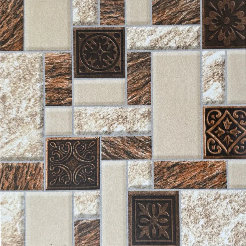 Carrelage décor géométrique pierre médaillon 30x30 – F-209
